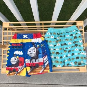 GYMBOREE-bundle of 2 toddlers swim trunks-18-24M